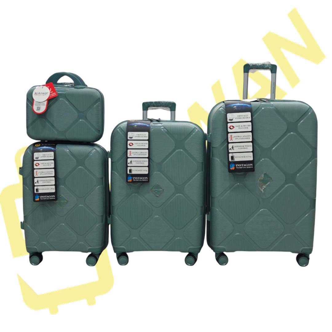 Instagon 4 Pc Polypropylene Hardcase Luggage